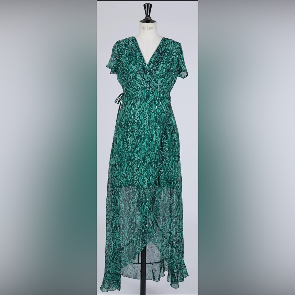 Goa Elegant Green Wrap Dress